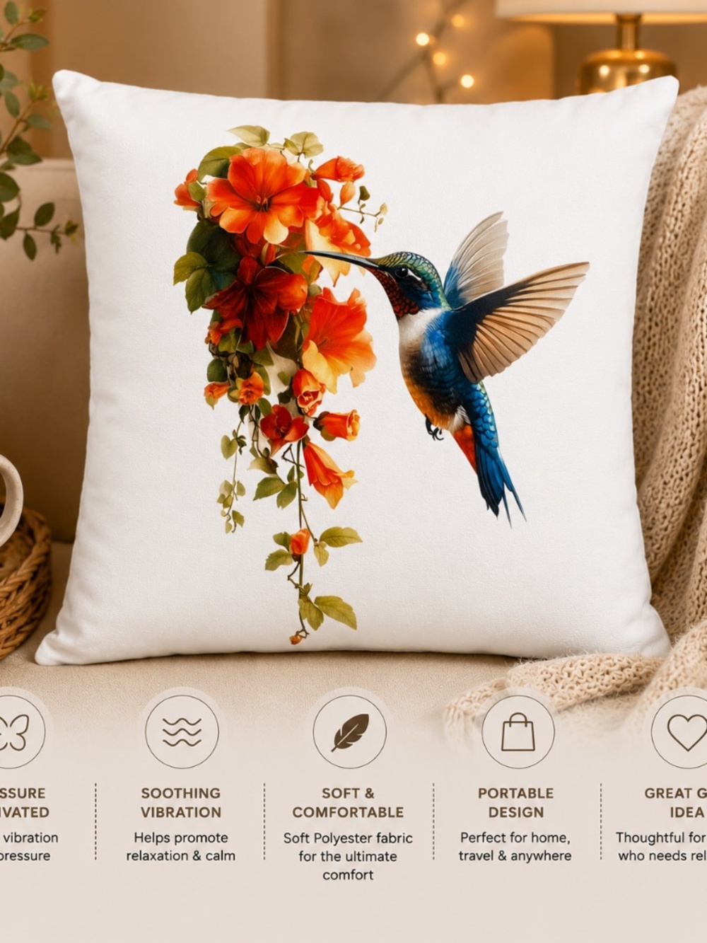 Hummingbird Pressure Activated Massage Pillow
